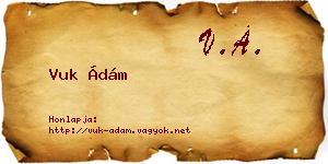 Vuk Ádám névjegykártya